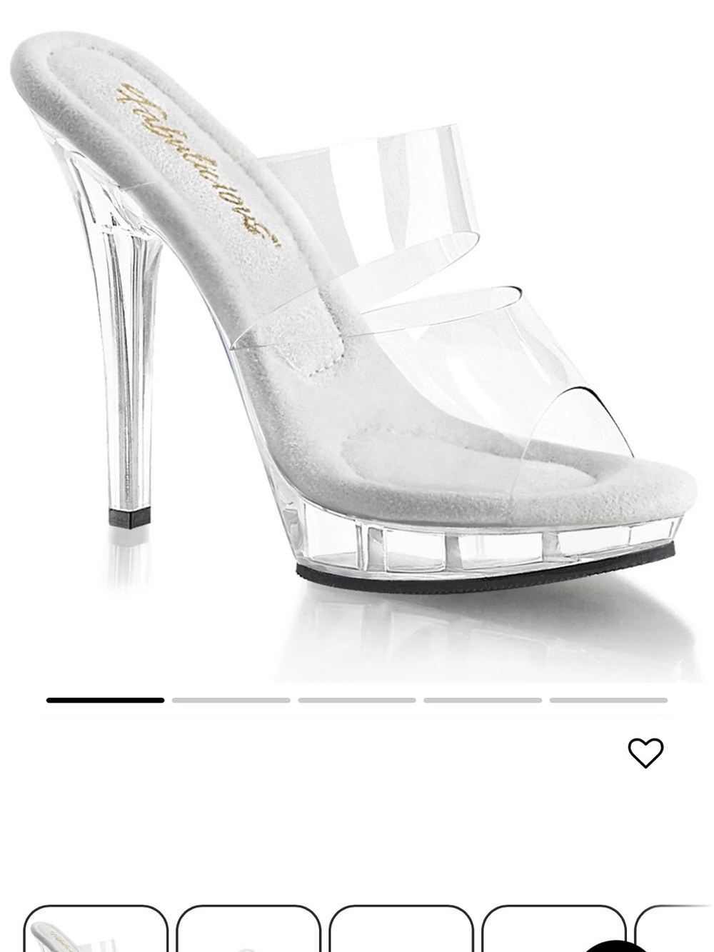 Clear Double-Strap Platform Mule Heels in White